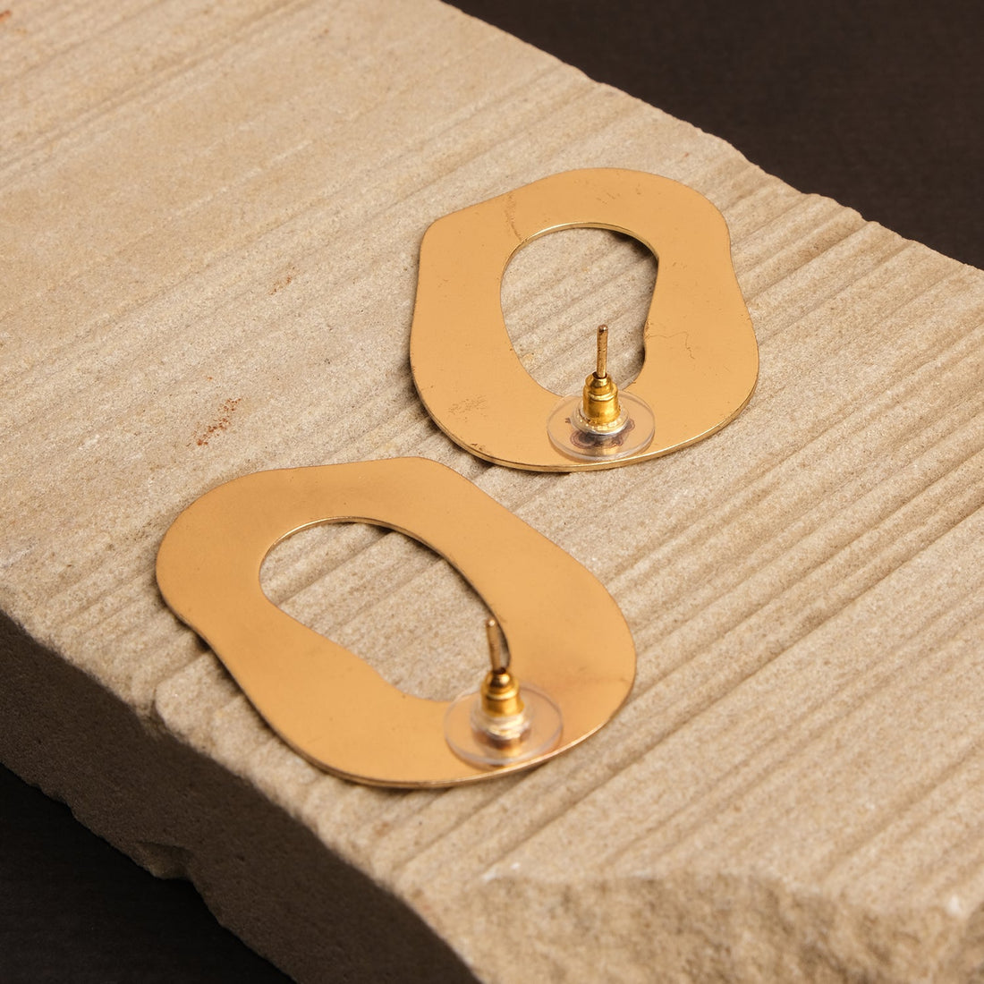 Golden Hollow Hoop Earrings