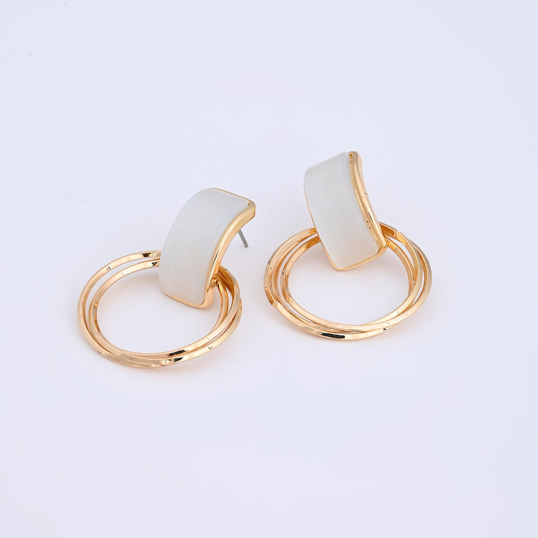 Golden Pearl Hoops