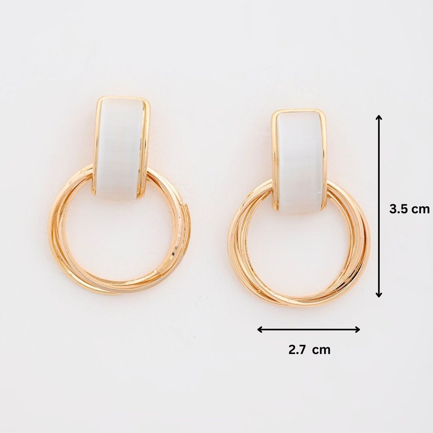 Golden Pearl Hoops