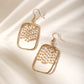 Golden Square Beaded Dangler Earrings