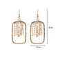 Golden Square Beaded Dangler Earrings