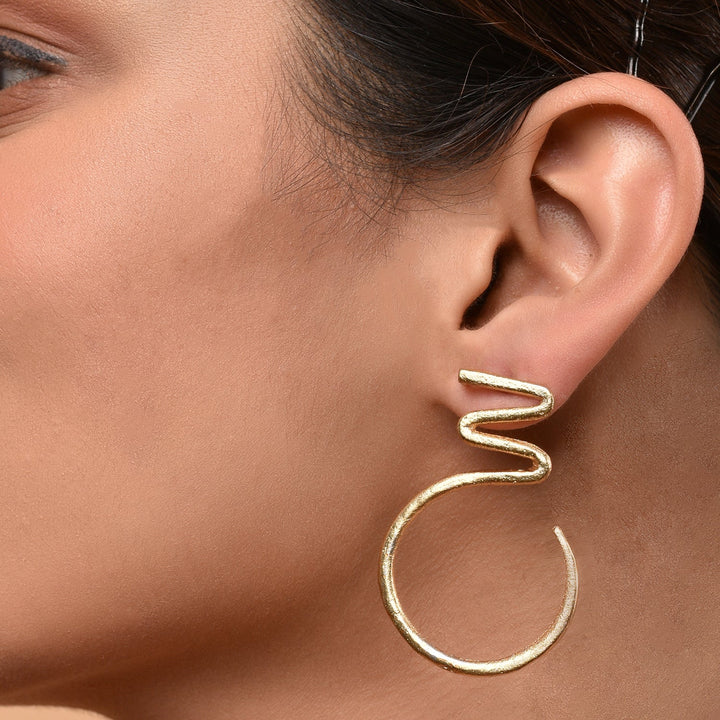 Golden Zigzag Gilded Earrings