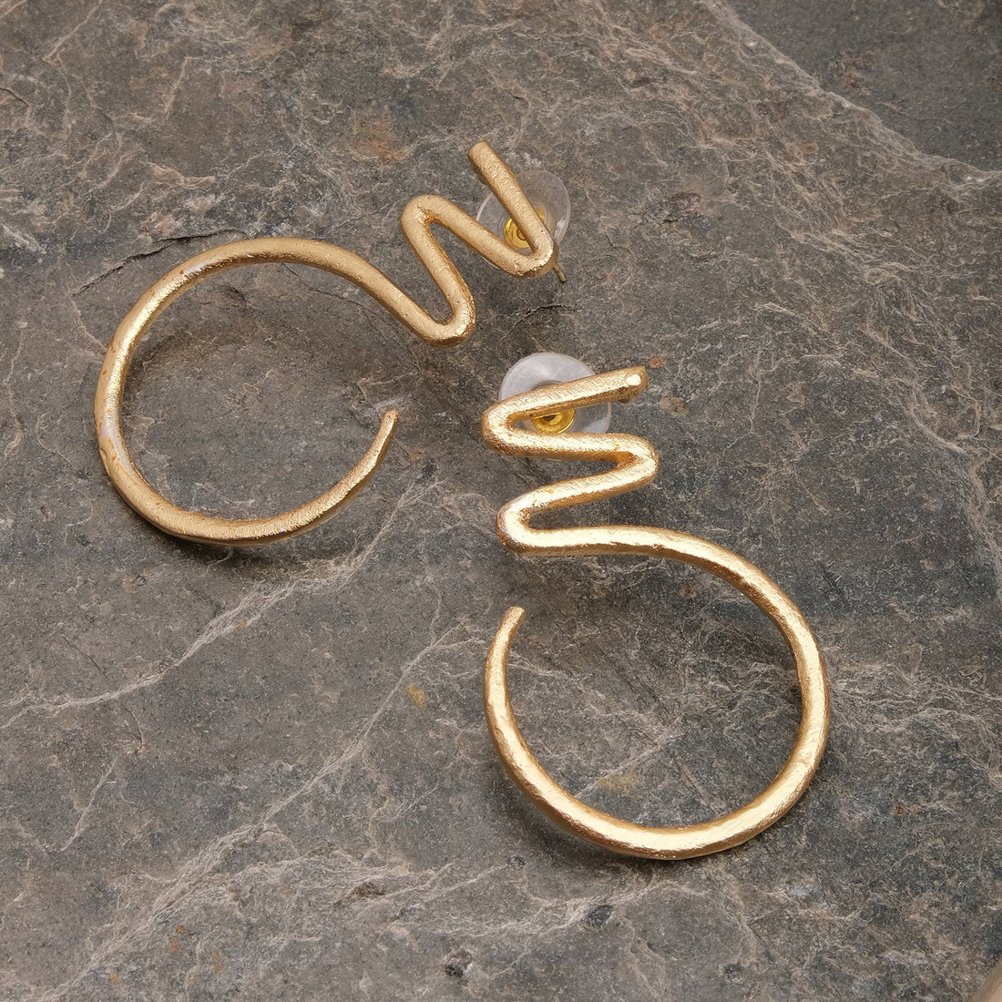 Golden Zigzag Gilded Earrings