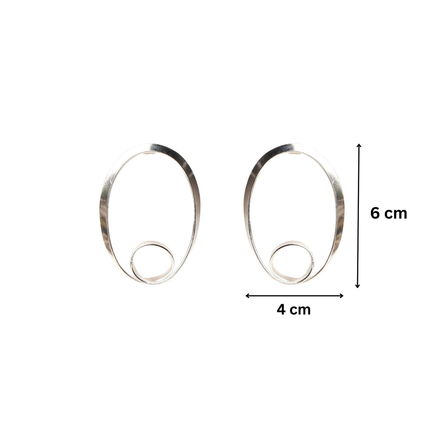 Grand Oval Twisted Silver Hoop Earrings