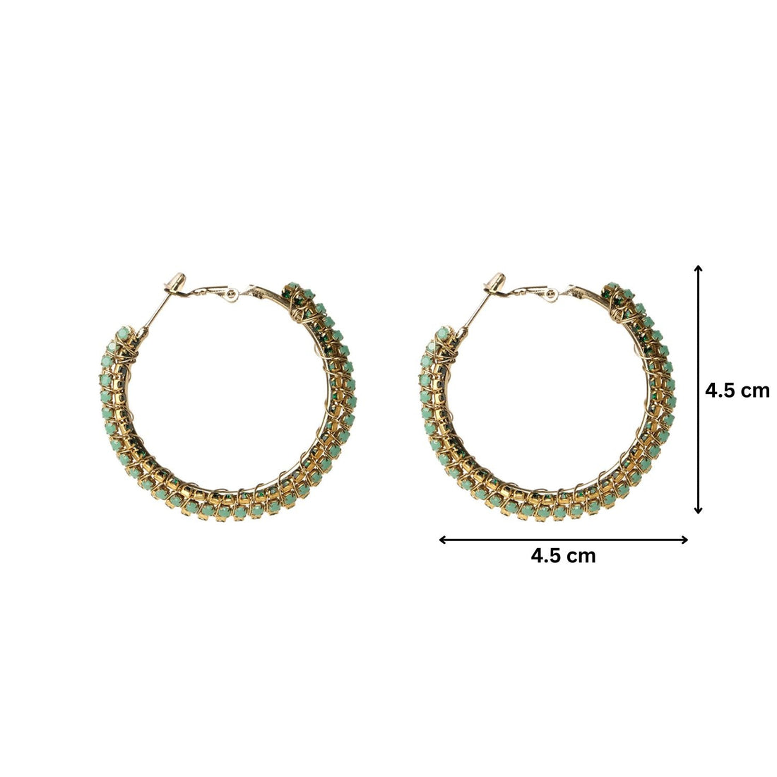 Green Gemstone Hoop Earrings