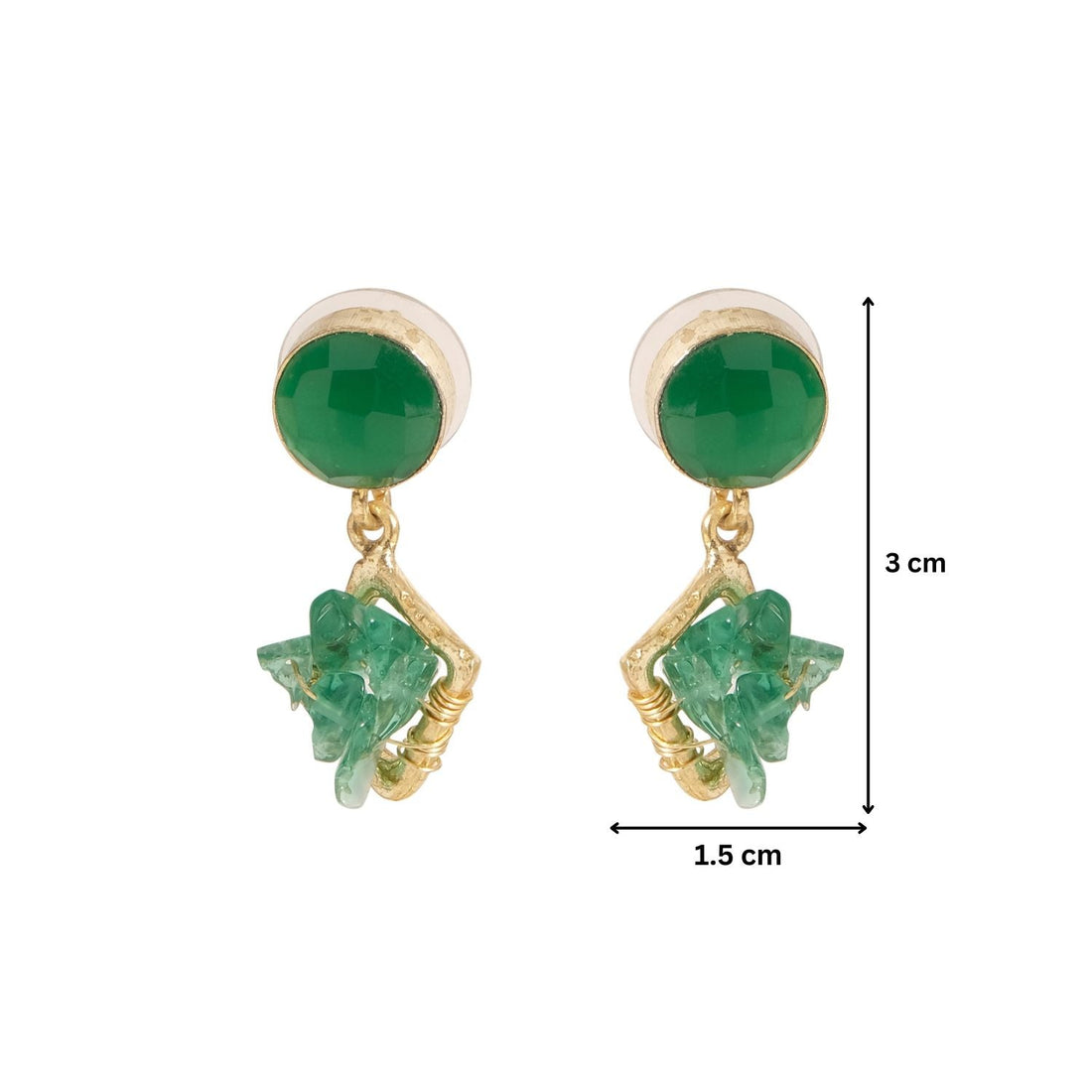 Green Jade Dangler Earrings