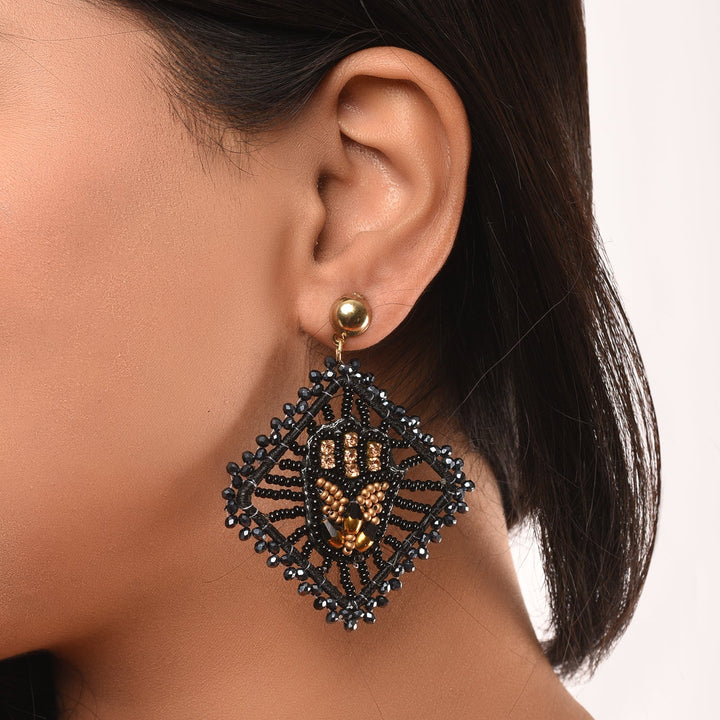 Hamsa Beads Statement Earrings