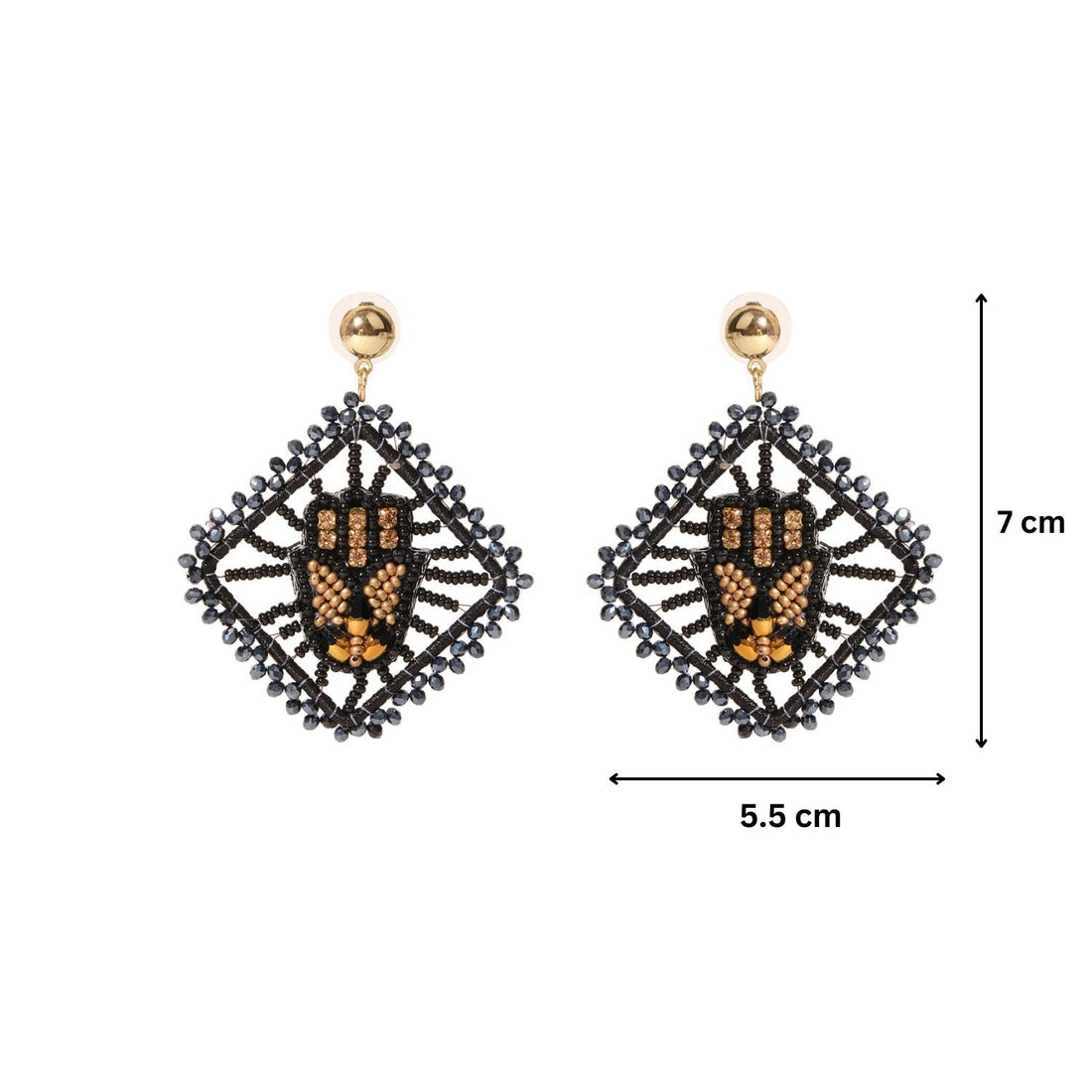 Hamsa Beads Statement Earrings