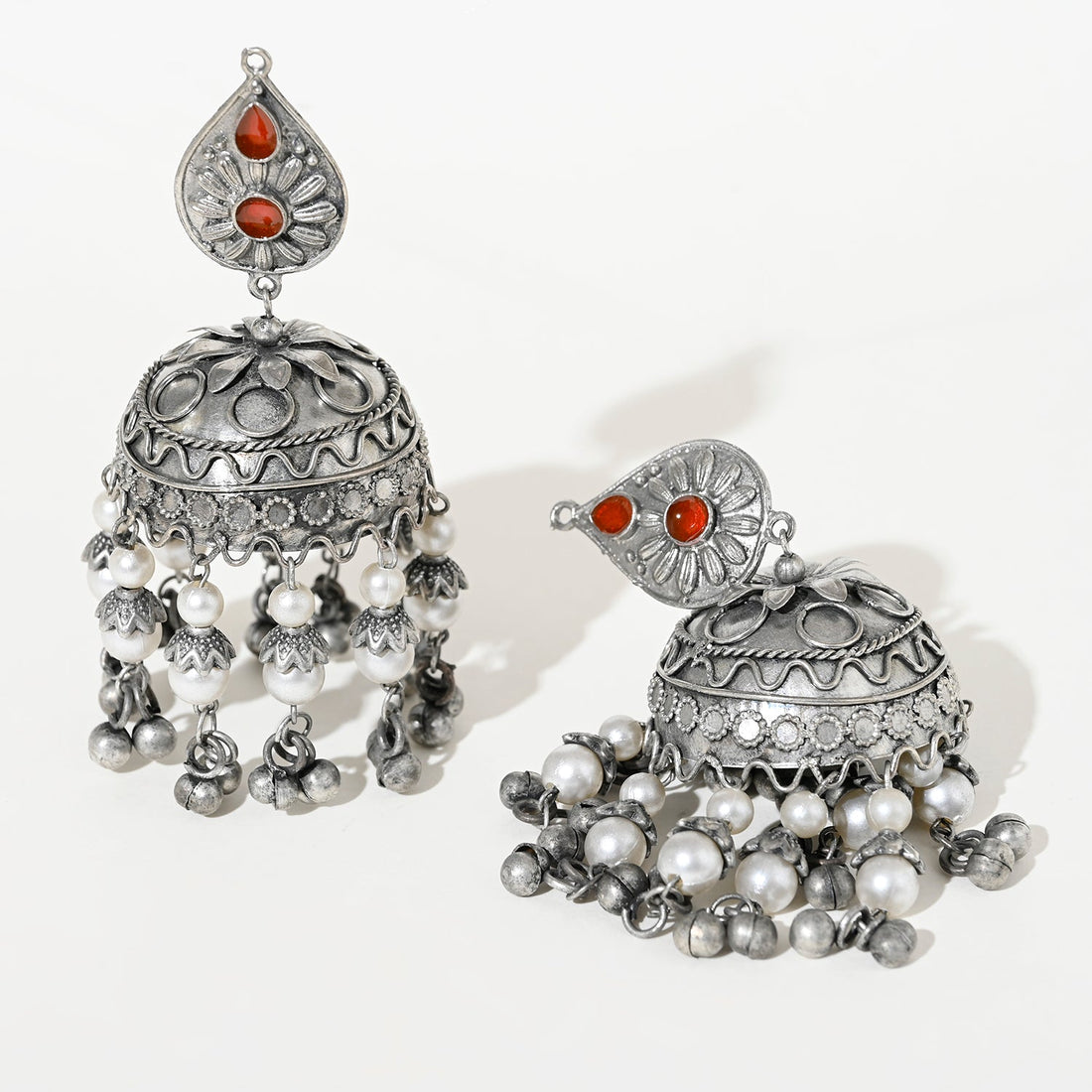 Kavya Light Weight Oxidised  Jhumka Earrings