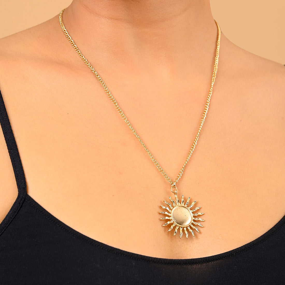 Large Sun Pendant Necklace