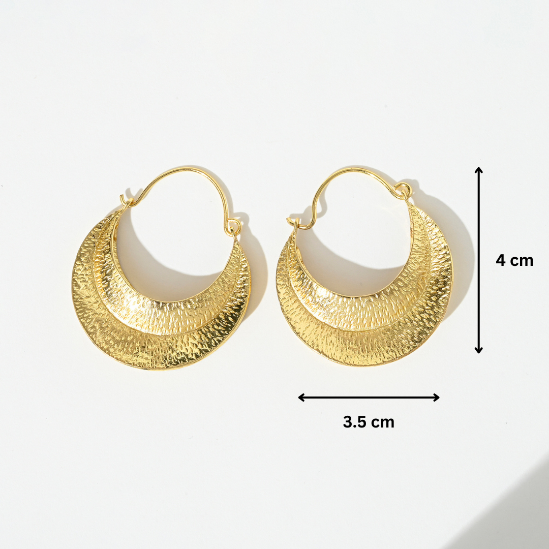 Large Textured Hoop Earrings