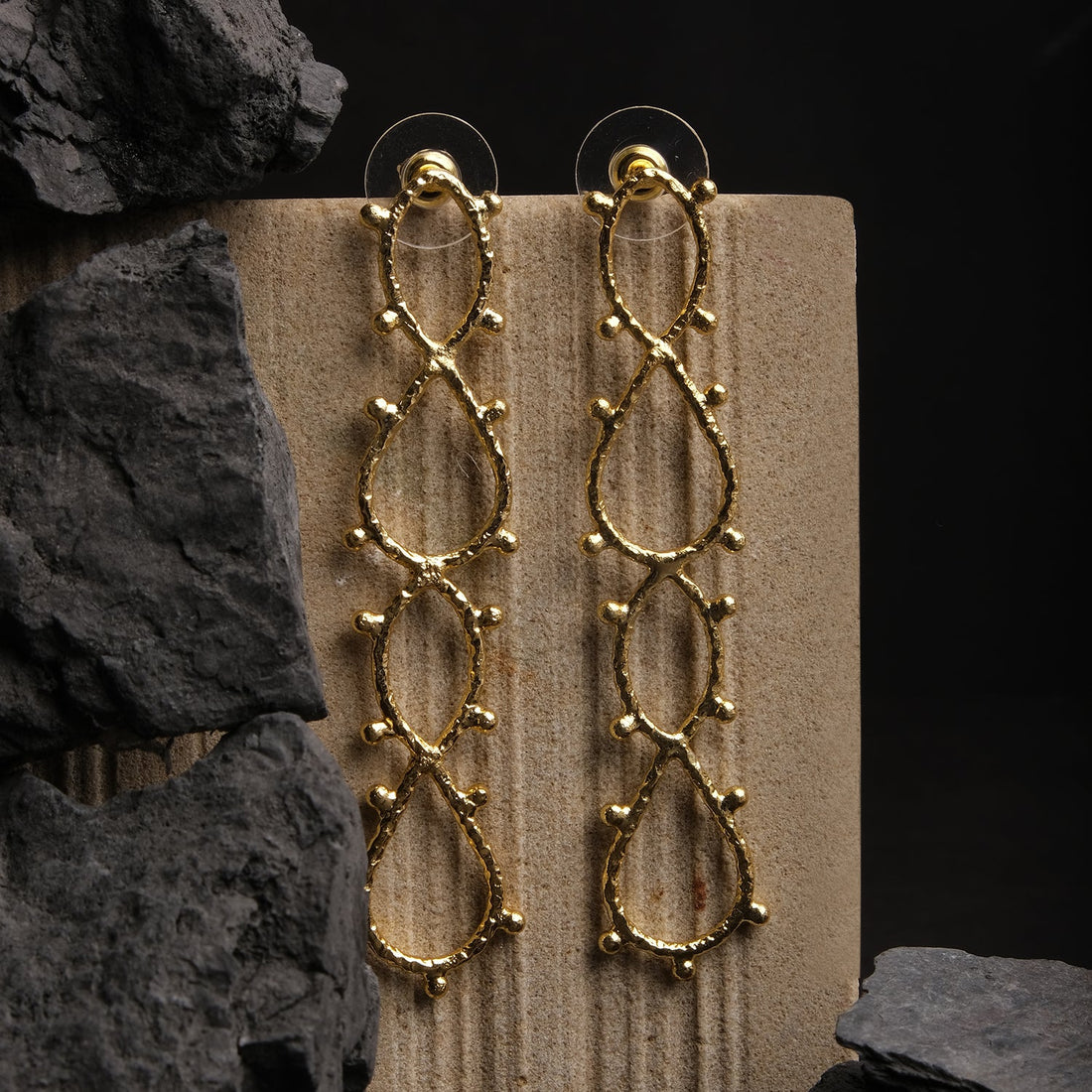 Long Dual Spiral Earrings