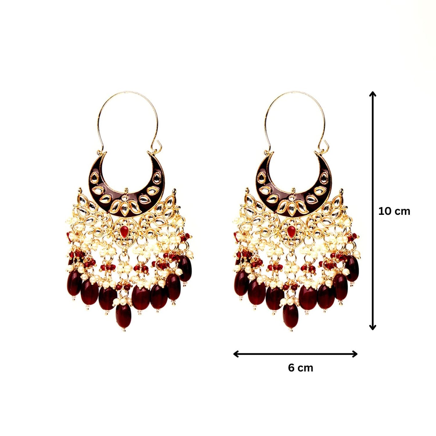 Lotus Beaded Chandbali Earrings