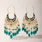 Lotus Beaded Chandbali Earrings