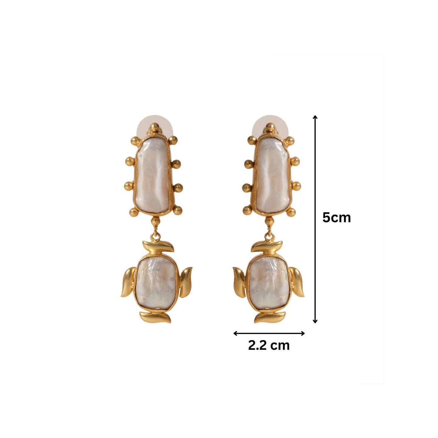 Luxe Gold Baroque Pearl Luster Earrings