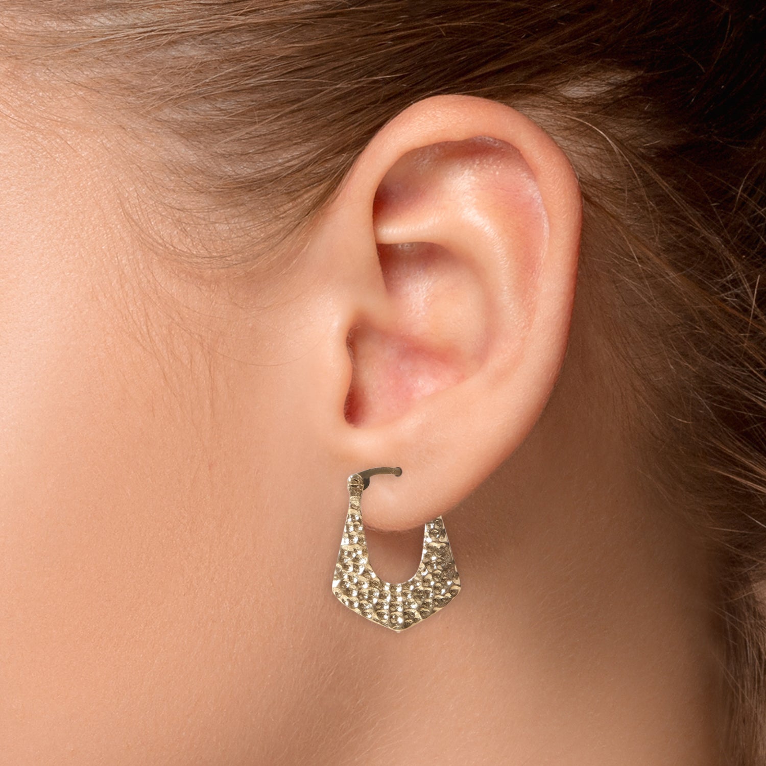 Luxe Semi-Pentagon Hoop Earrings