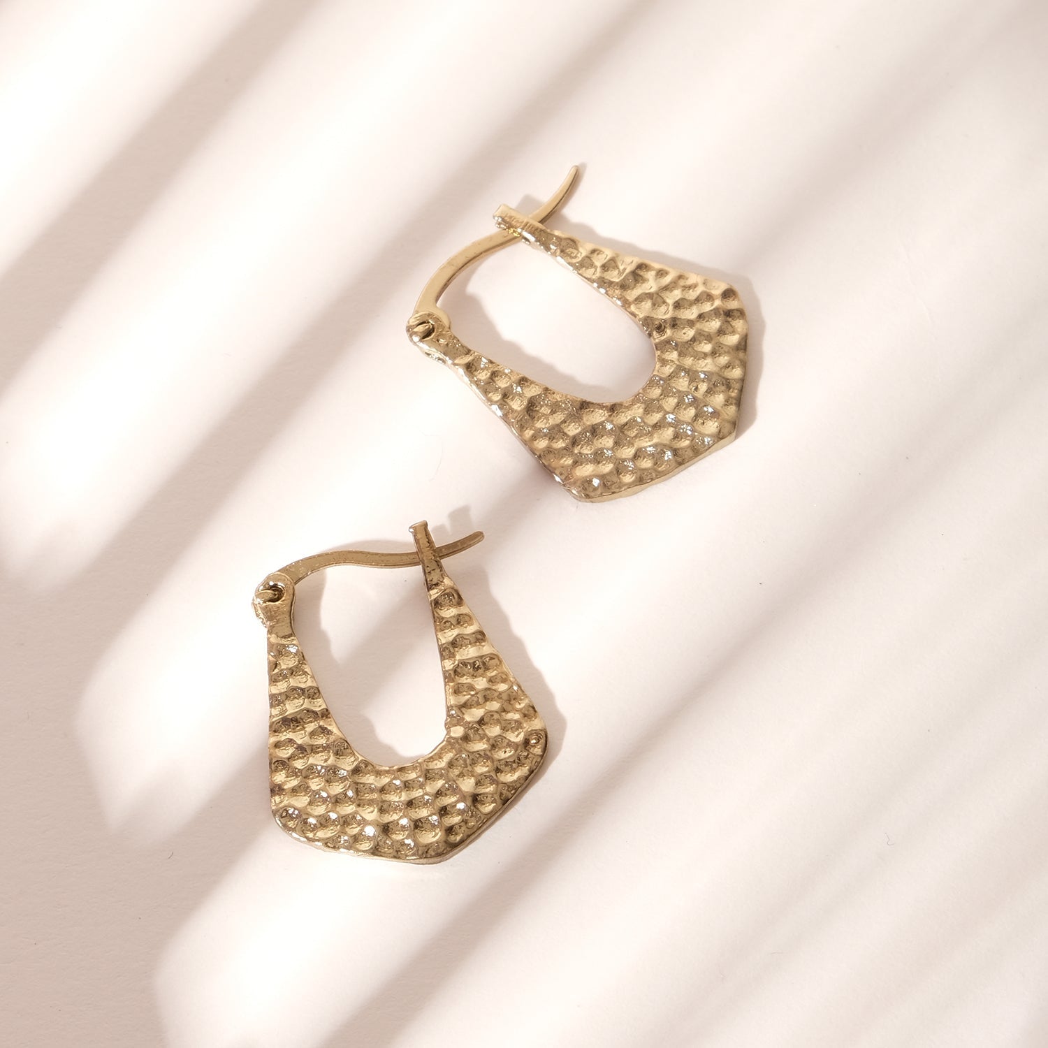 Luxe Semi-Pentagon Hoop Earrings
