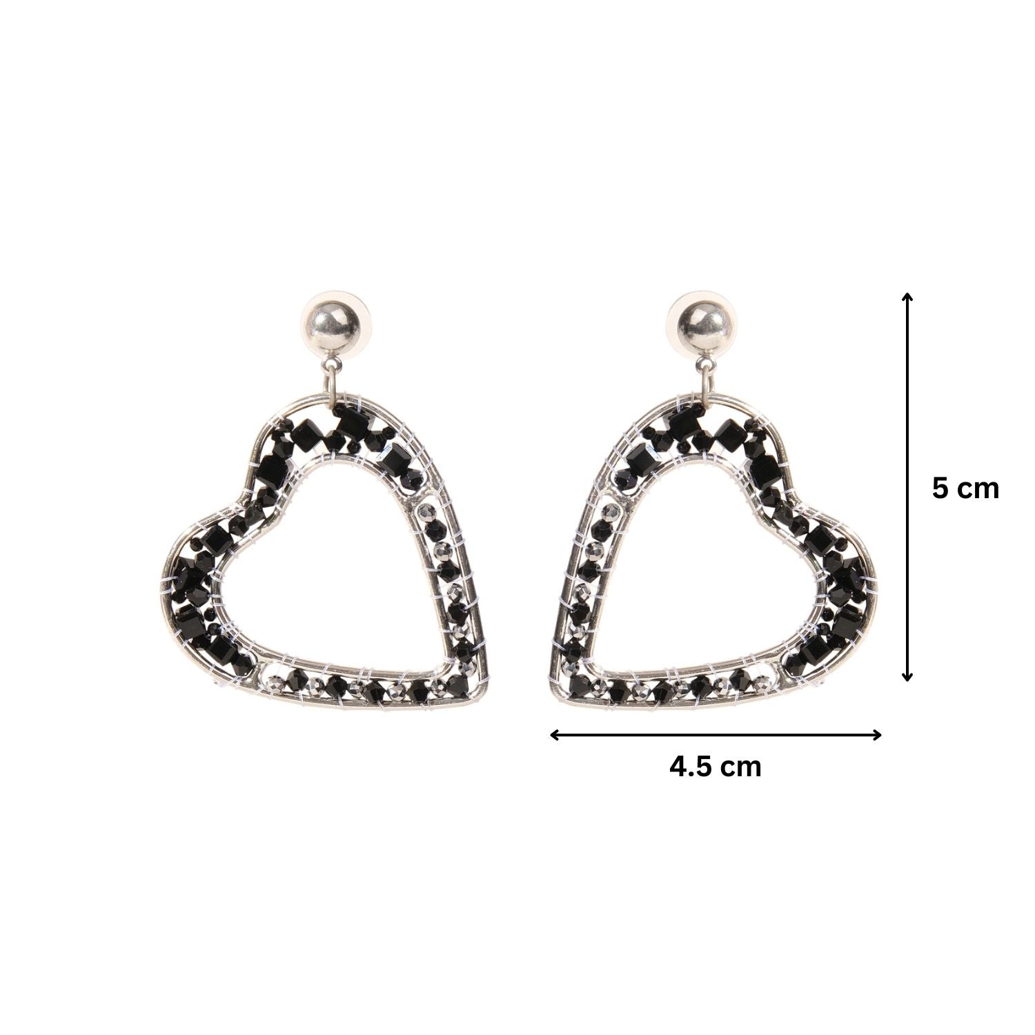 Midnight Heart Hoop Earrings