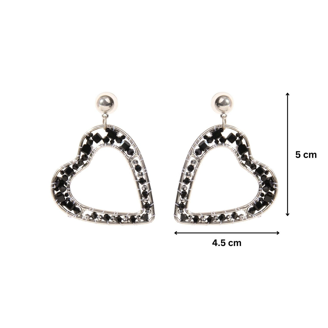 Midnight Heart Hoop Earrings