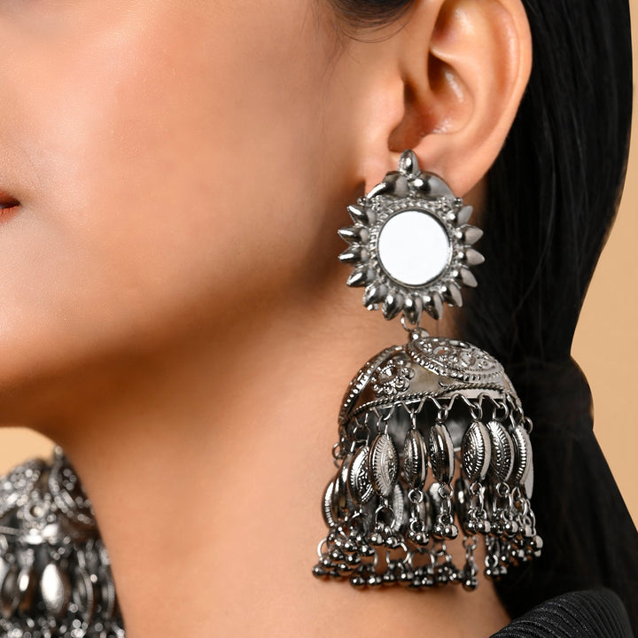 Mirror Work Light Weight Jhumka