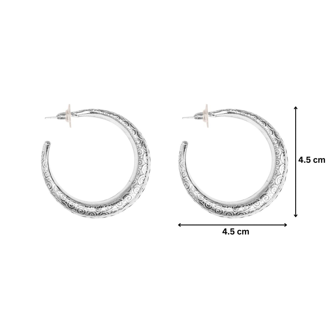 Moonlit Silver Hoop Earrings