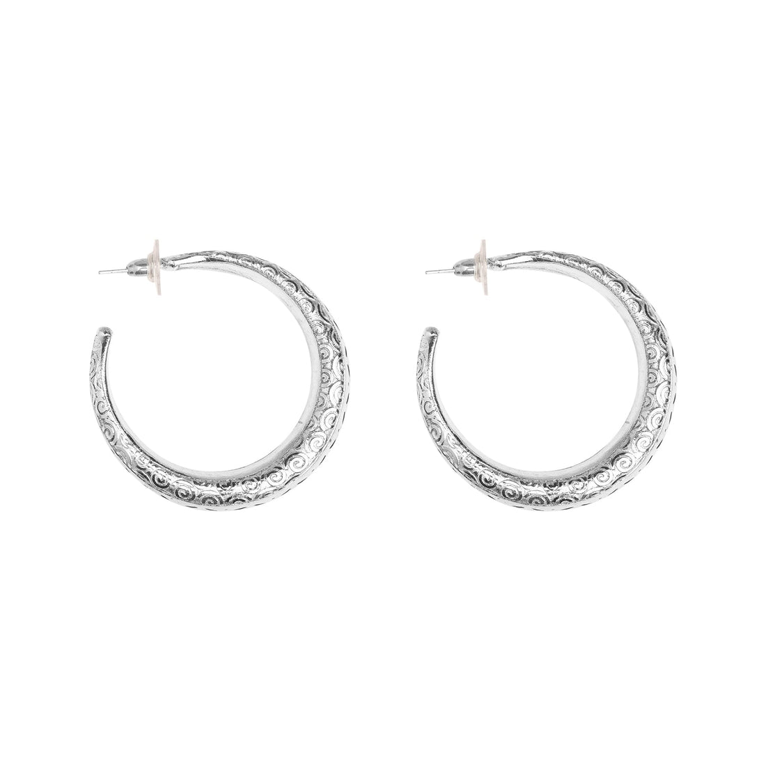 Moonlit Silver Hoop Earrings