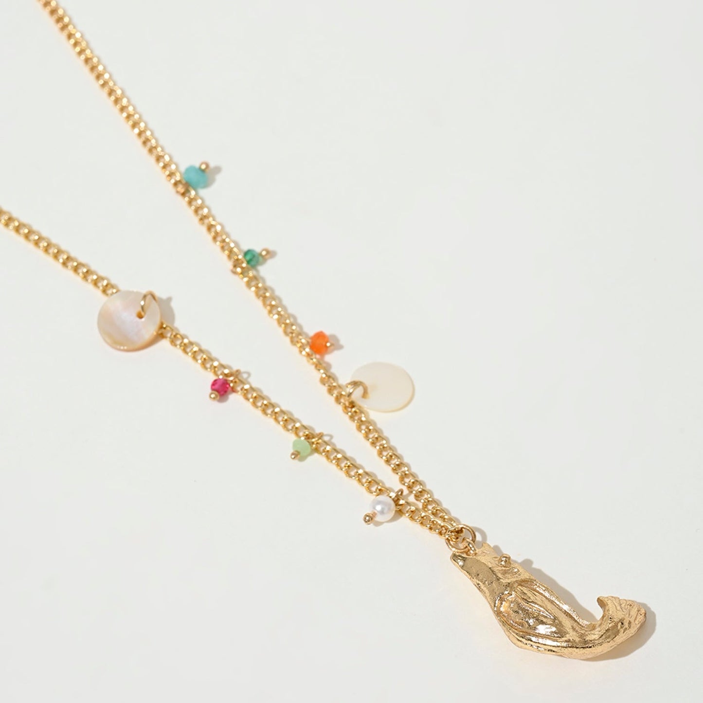 Mother of Pearl Dolphin Charm Shell Necklace