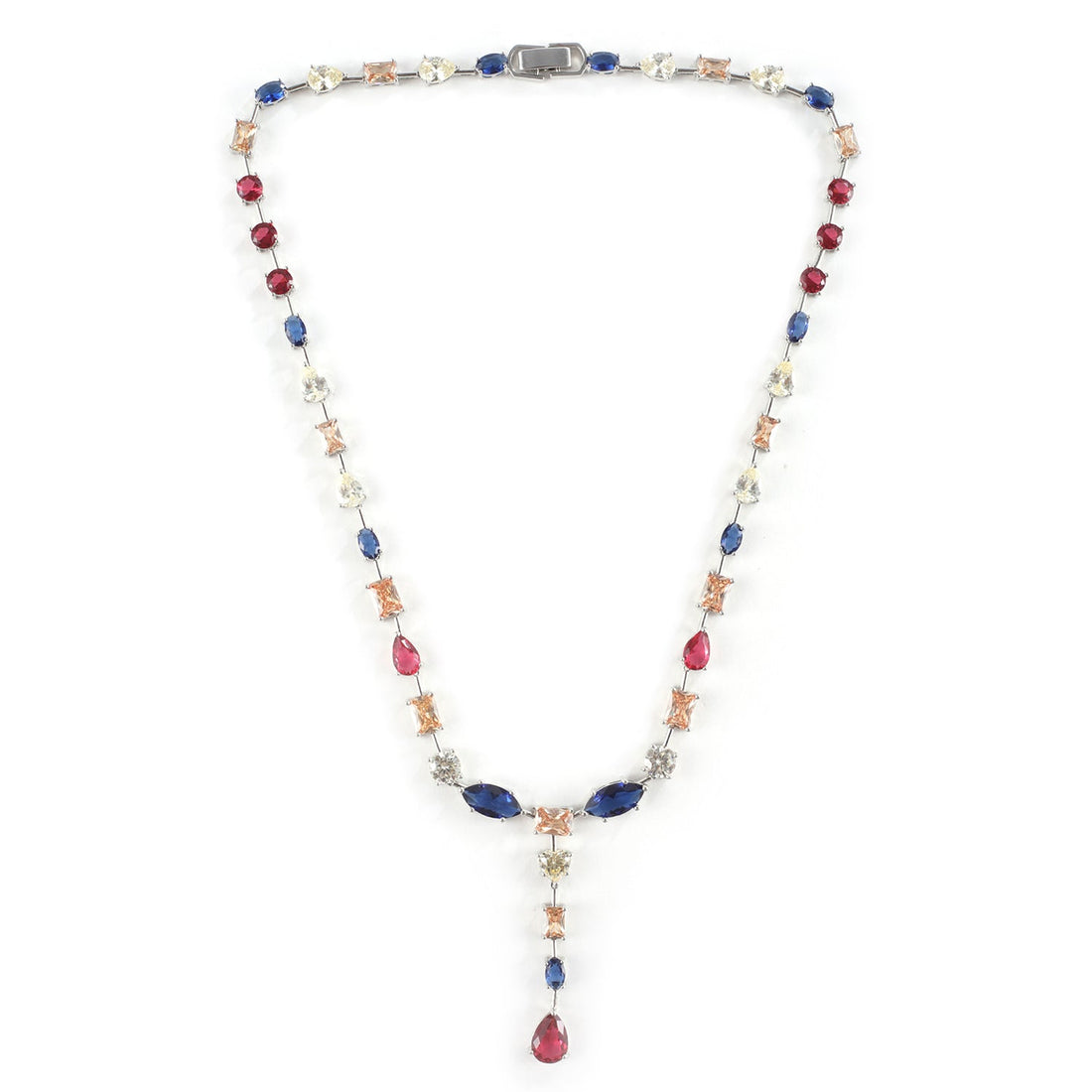Multi Coloured Contemporary Designer Necklace Set with Earrings
