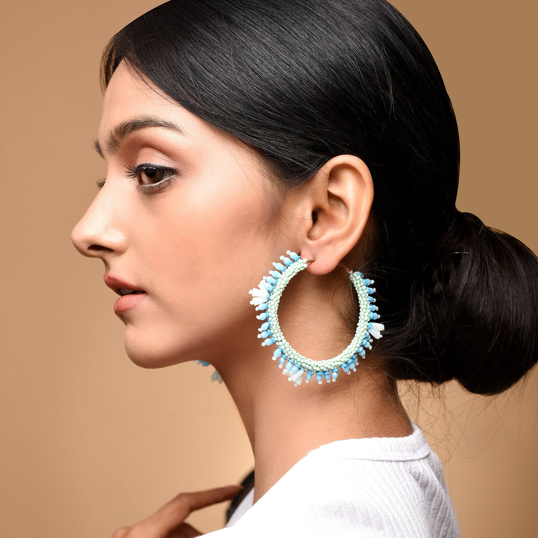 Ocean Breeze Beads Hoop Earrings