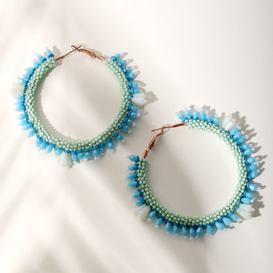 Ocean Breeze Beads Hoop Earrings