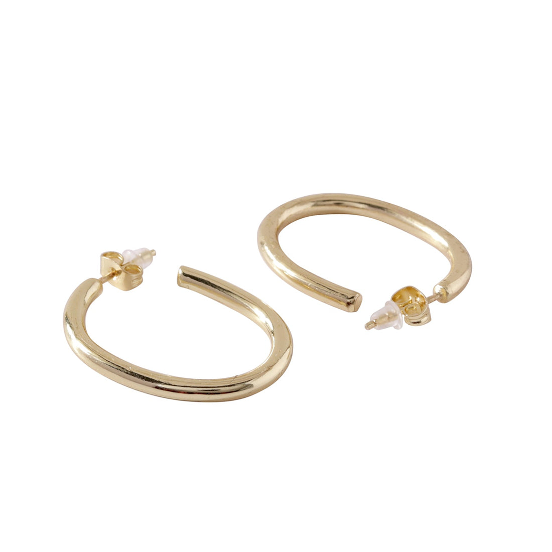 Oval Drop Hoop Earrings