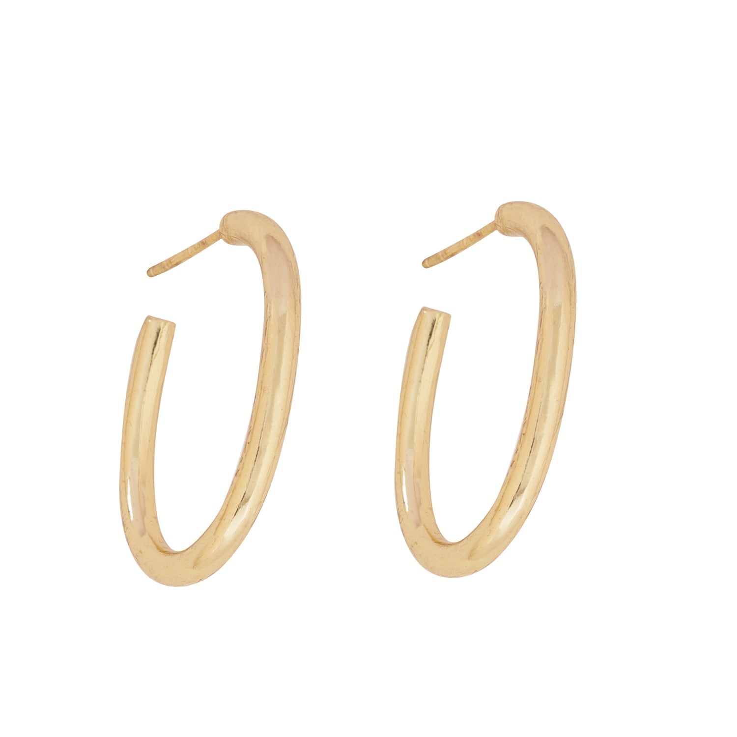 Oval Drop Hoop Earrings