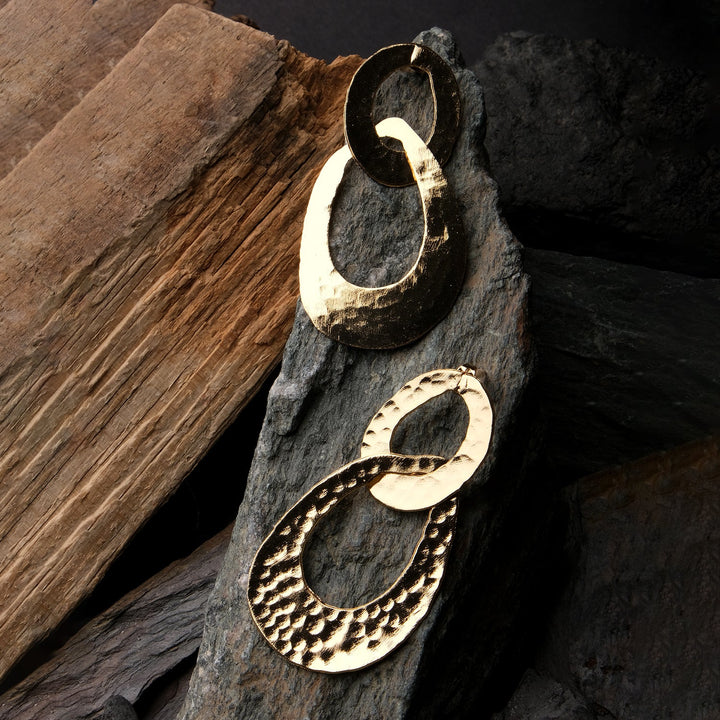 Ovate Double Drop Earrings