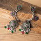 Oxidised Chaand Ambi Beaded Earrings