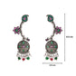 Oxidised Chaand Ambi Beaded Earrings