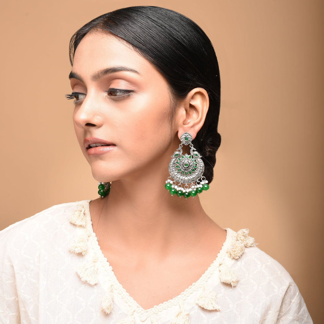 Oxidised Chandbali Lightweight Earrings