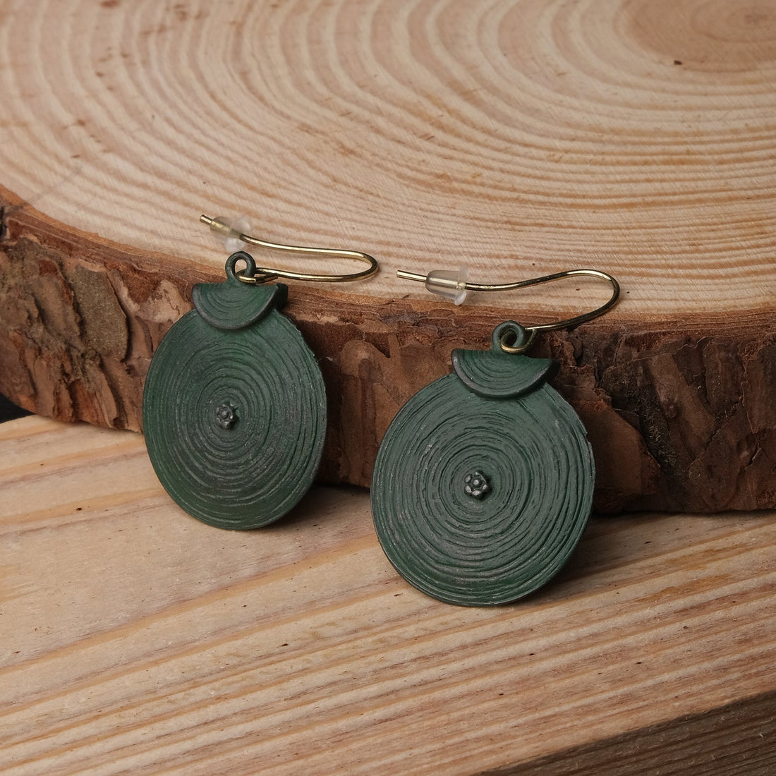 Patina Circular Dangler Earrings