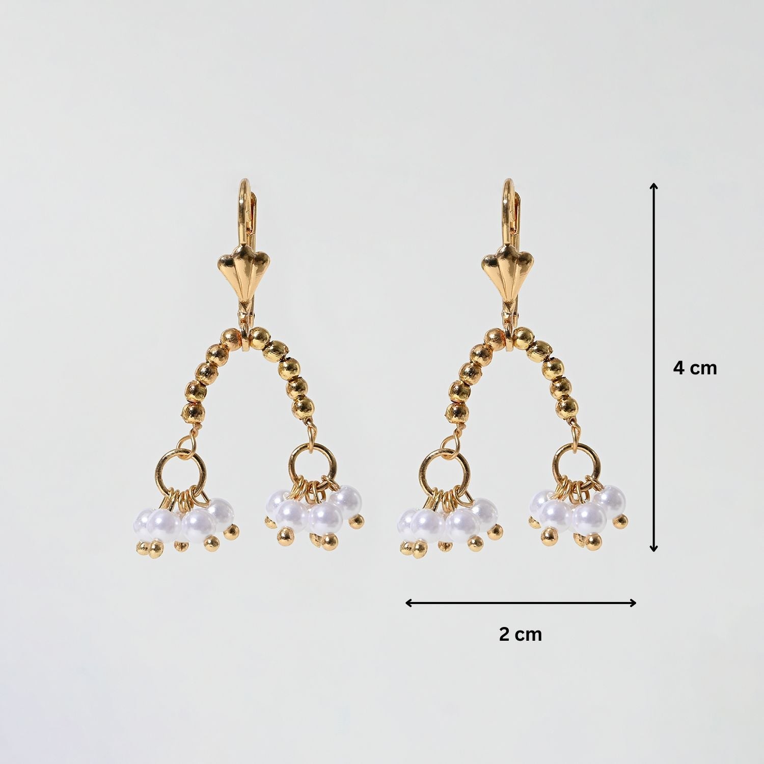 Pearl Drop Metal Earrings