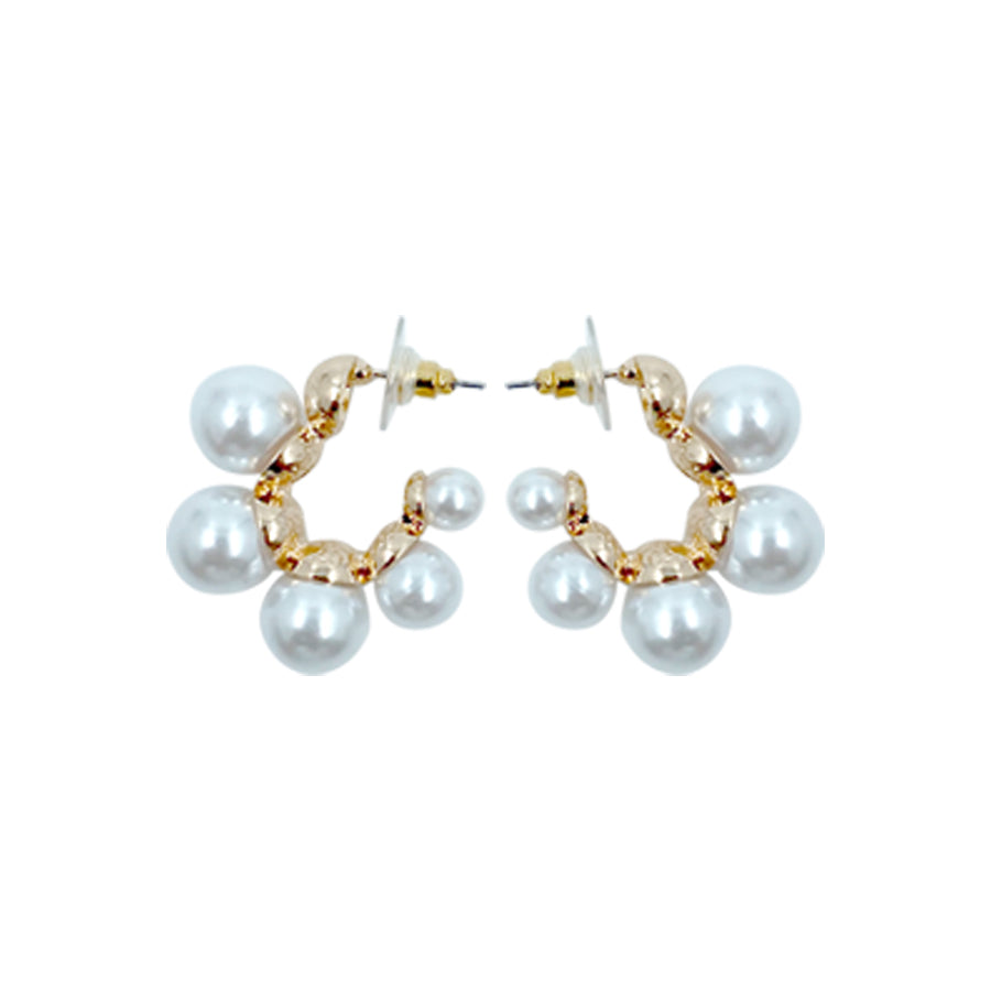 Pearl Hugged Hoop Earrings