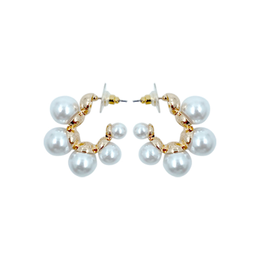 Pearl Hugged Hoop Earrings