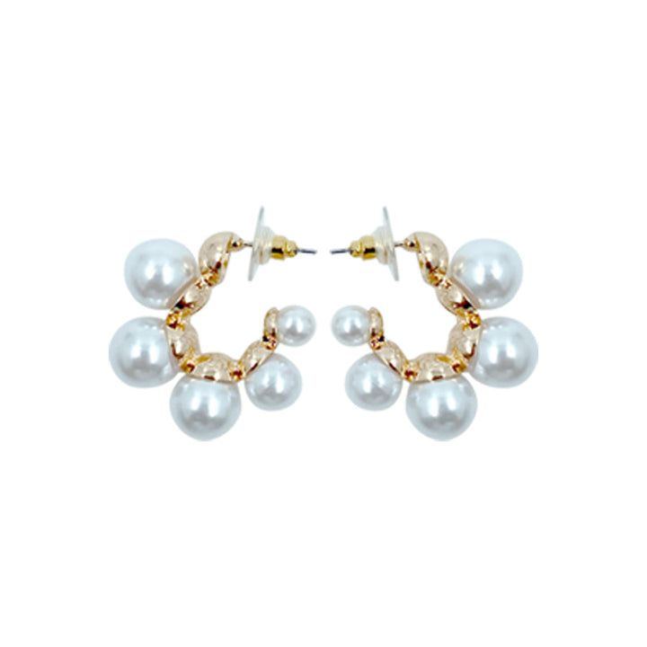 Pearl Hugged Hoop Earrings