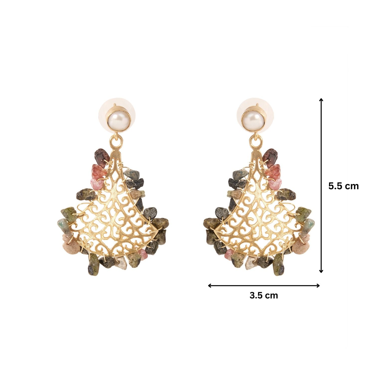 Precious Pattern Pearl Drop Earrings