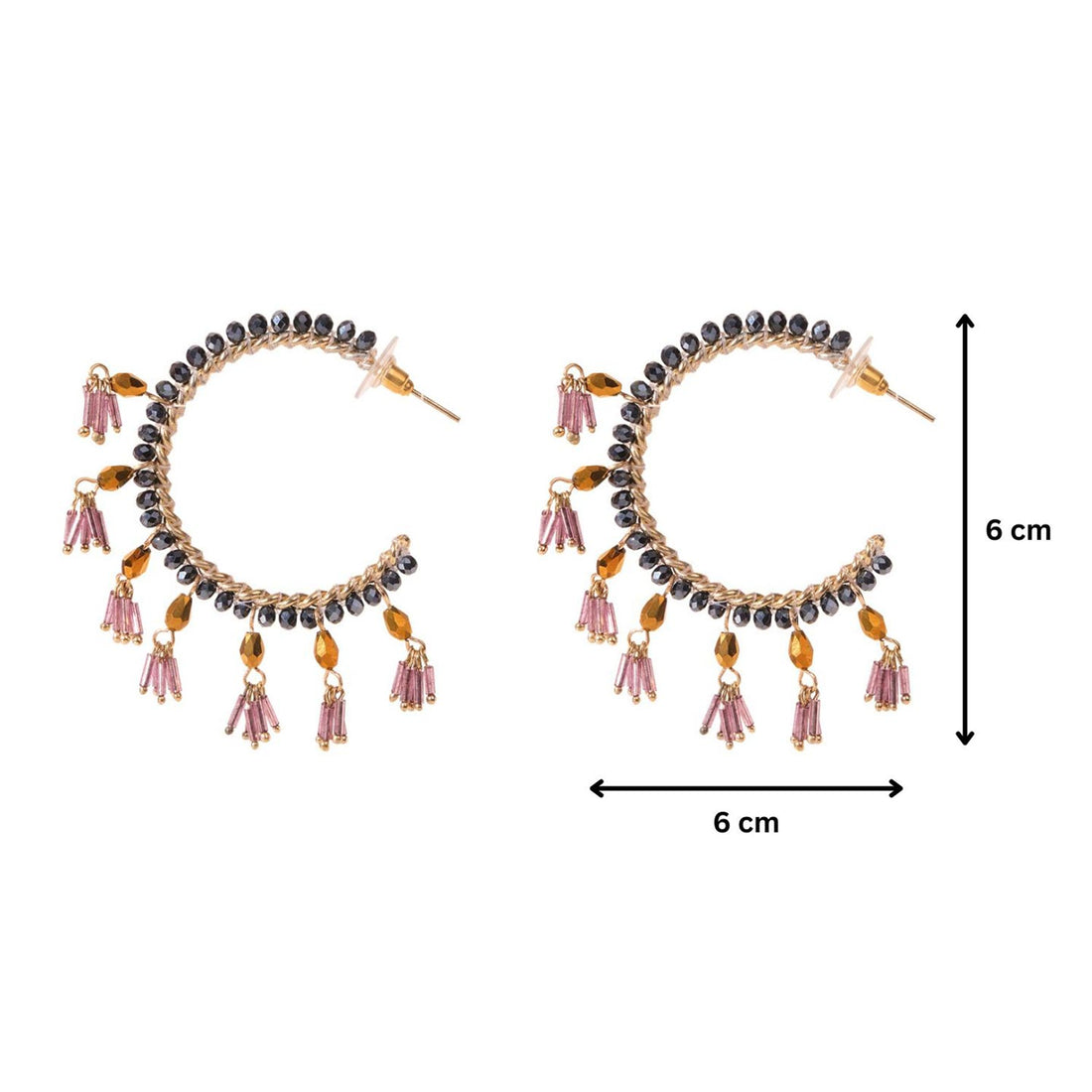 Purple Blosson Hoop Earrings