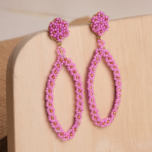 Quirky Purple Beads Dangler Earrings