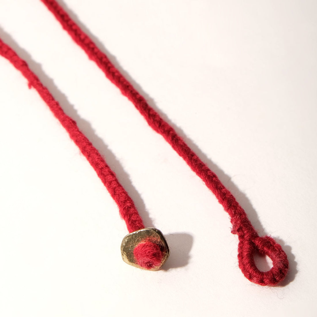 Radiant Red Thread Metal Necklace