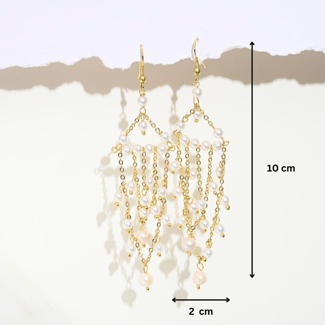 Real Pearl Chandelier Earrings