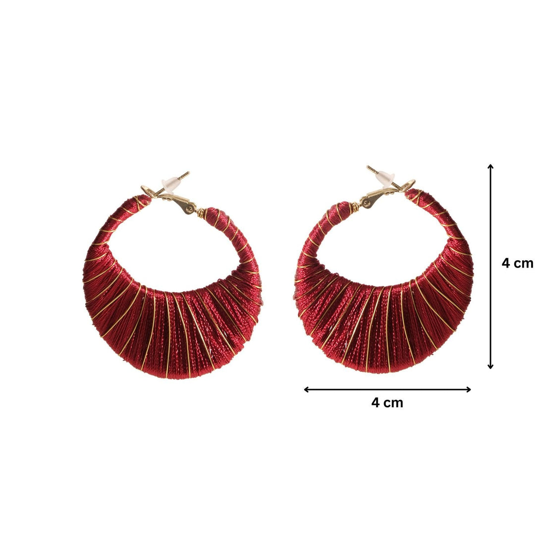 Red Loom Swirl Hoop Earrings