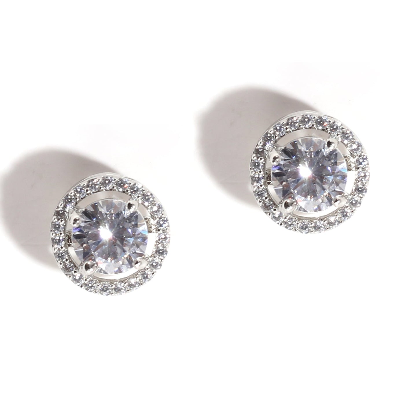 Round CZ Stud Earrings