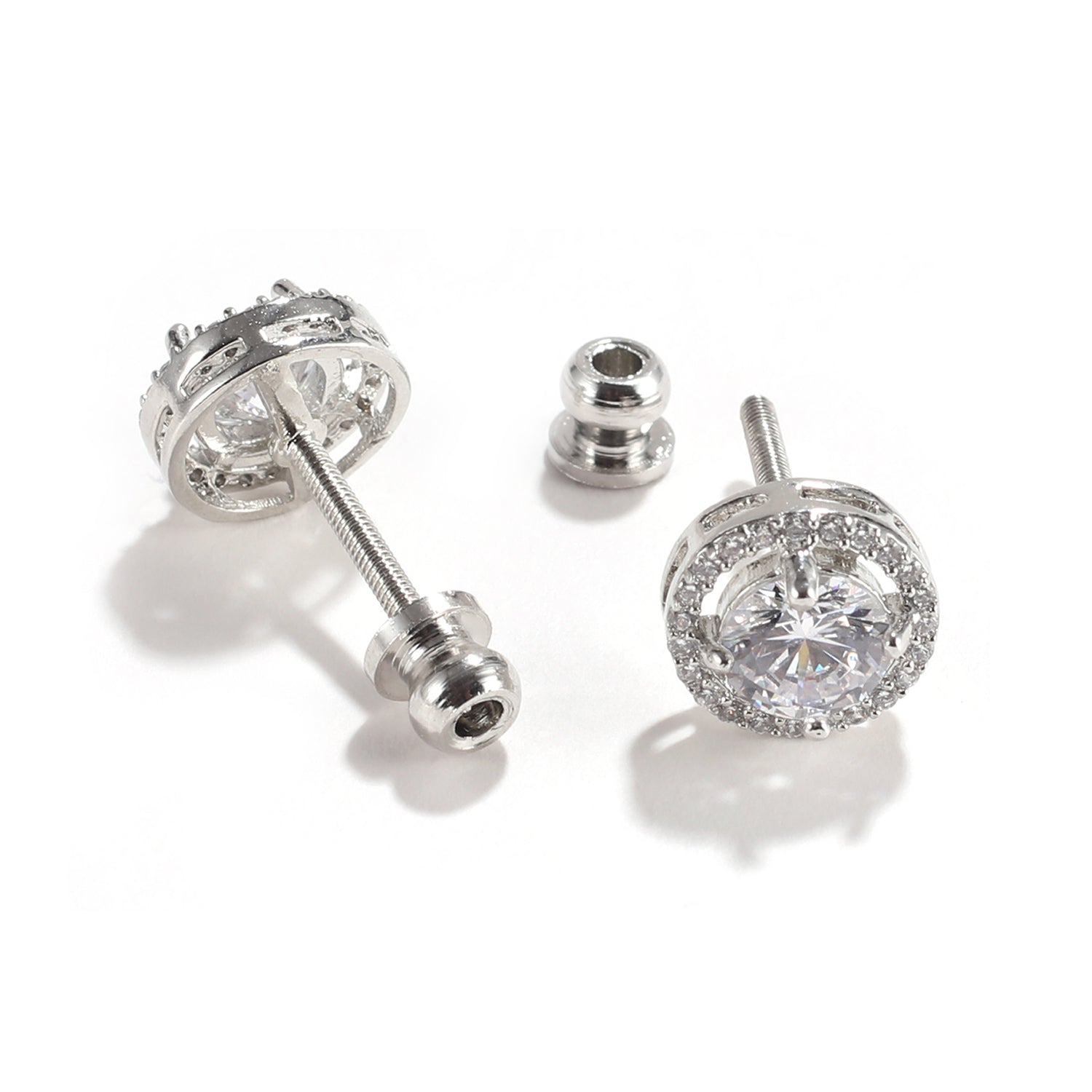 Round CZ Stud Earrings