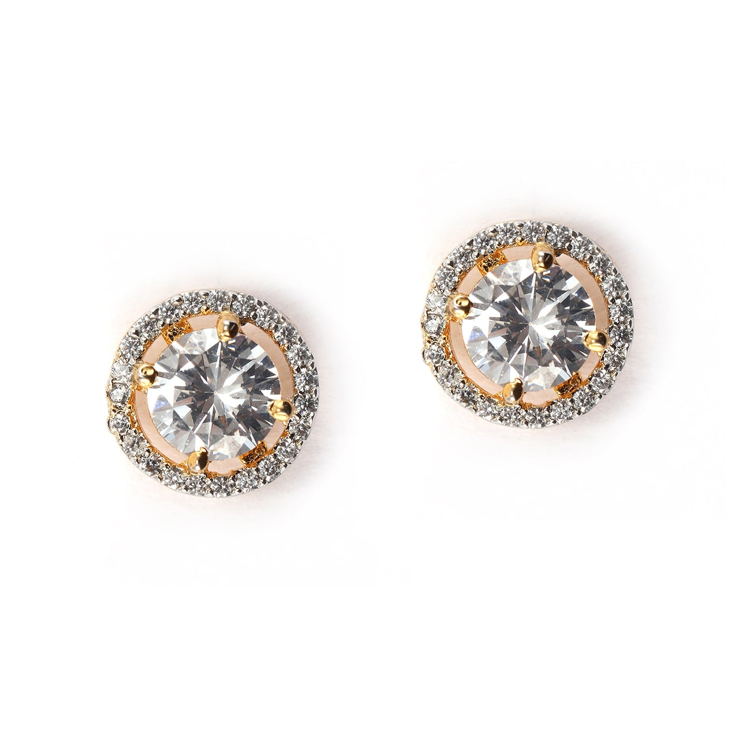 Round CZ Stud Earrings